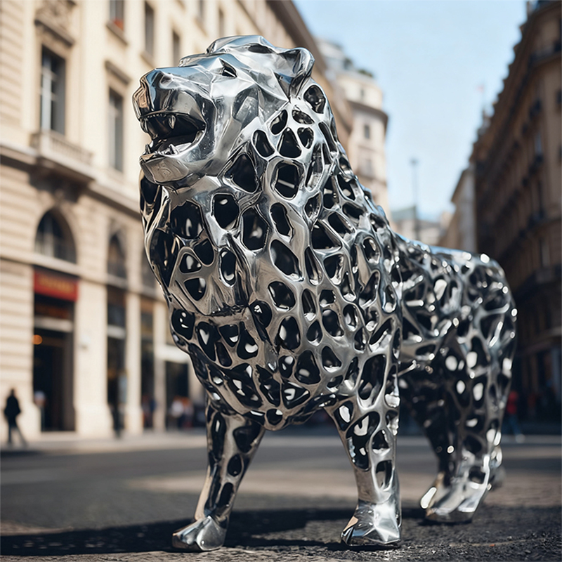 Steel Cheetah Sculpture