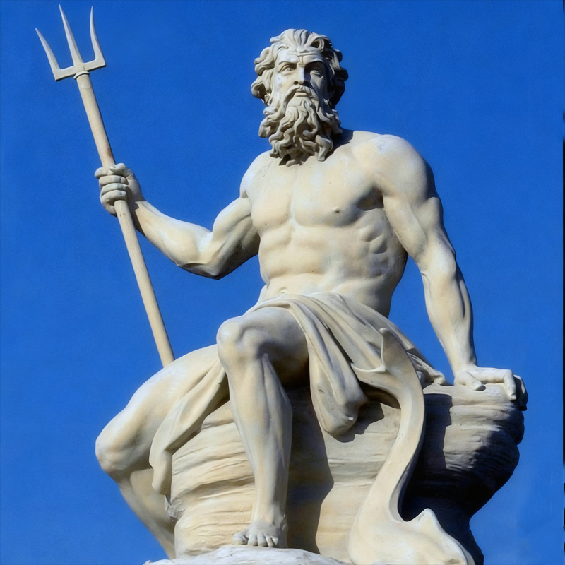 Neptunum-Themed Marmor Sculpture Humanum