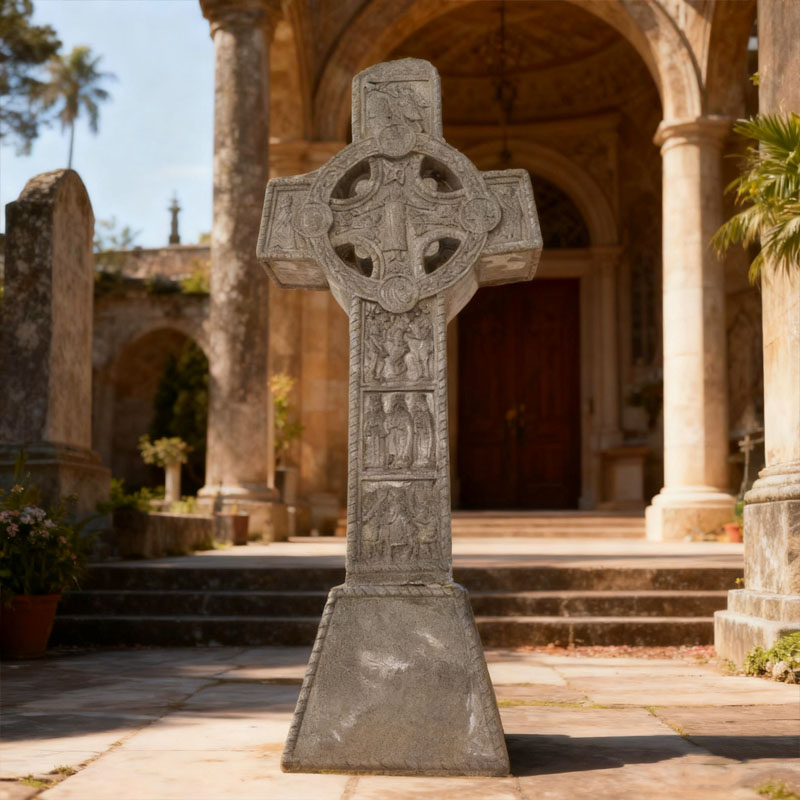 Celtic Cross Stone-Sculpted Memorial Monumenta