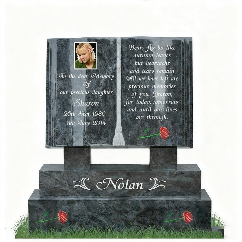 Liber Shaped Granite Memorial Sepulchri