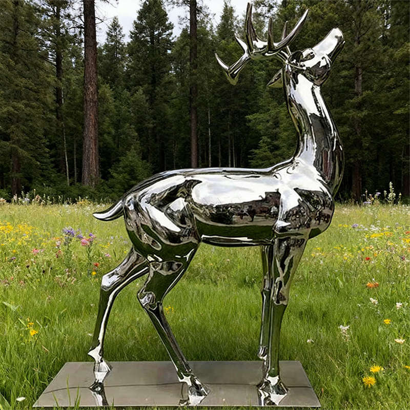Speculum-Politus Diver Reindeer Sculptura