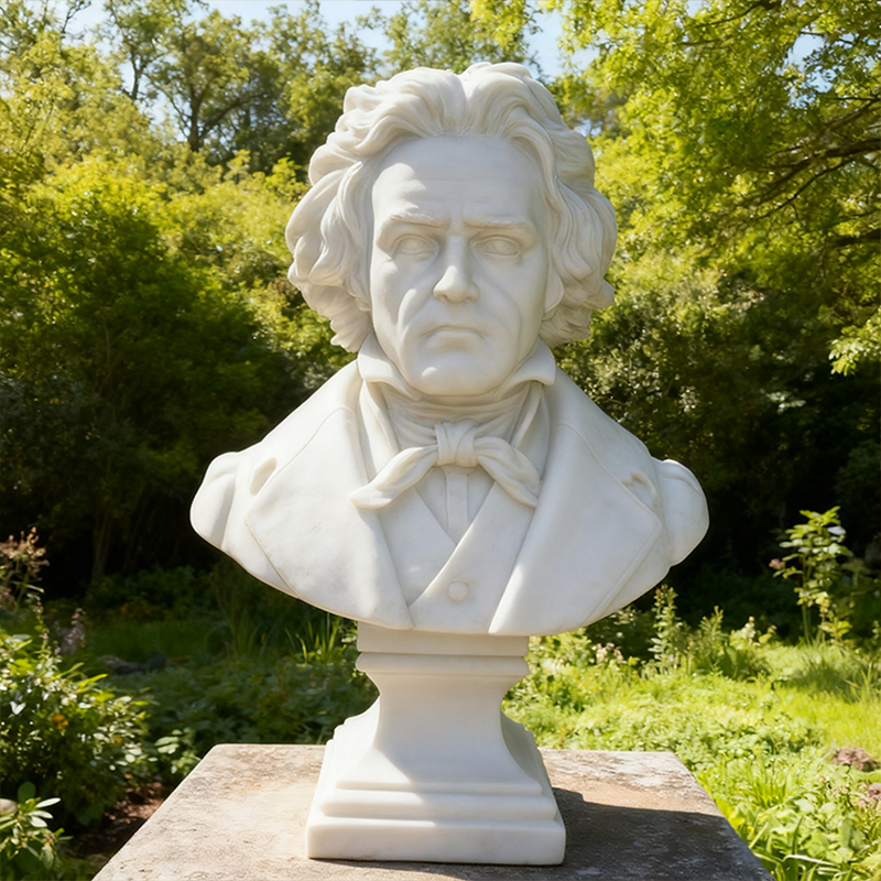 Beethoven-Themed Marble Human Sculpture Bust