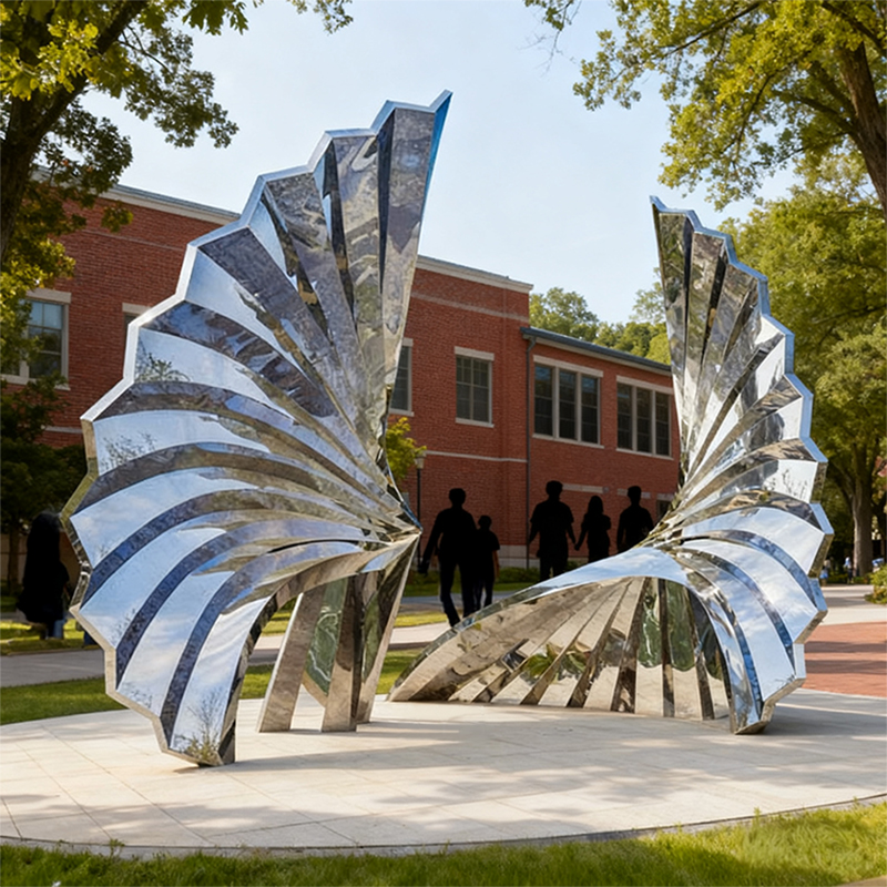 Wing Shaped Steel Sculpture