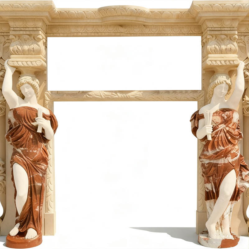 Neoclassical Duplex Marmor Sculptura Humanum Arch