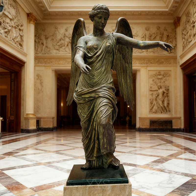 Aere Indoor Winged Nike dea Sculpture