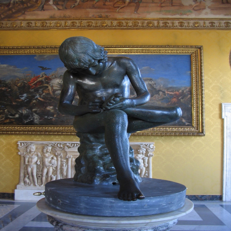 Marmor Humanum Sculptura durabile Outdoor Puer Spinam trahens ab Pede, Designatio Europae