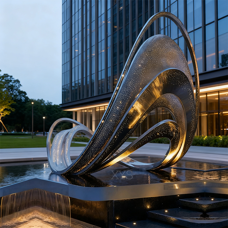 Starlit unda Illuminated Openwork aqua Feature Sculptura