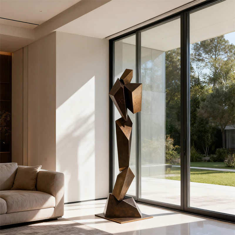 Geometra Wanderer Abstract Senex Patina Sculptura