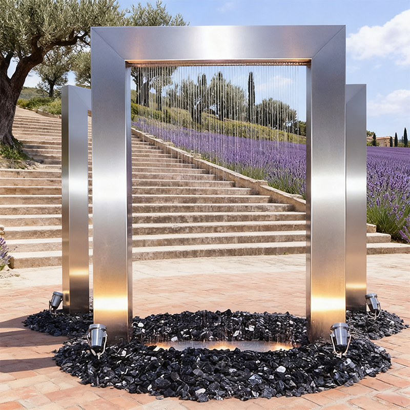 Porta Temporis Steel Water Velum Sculpture