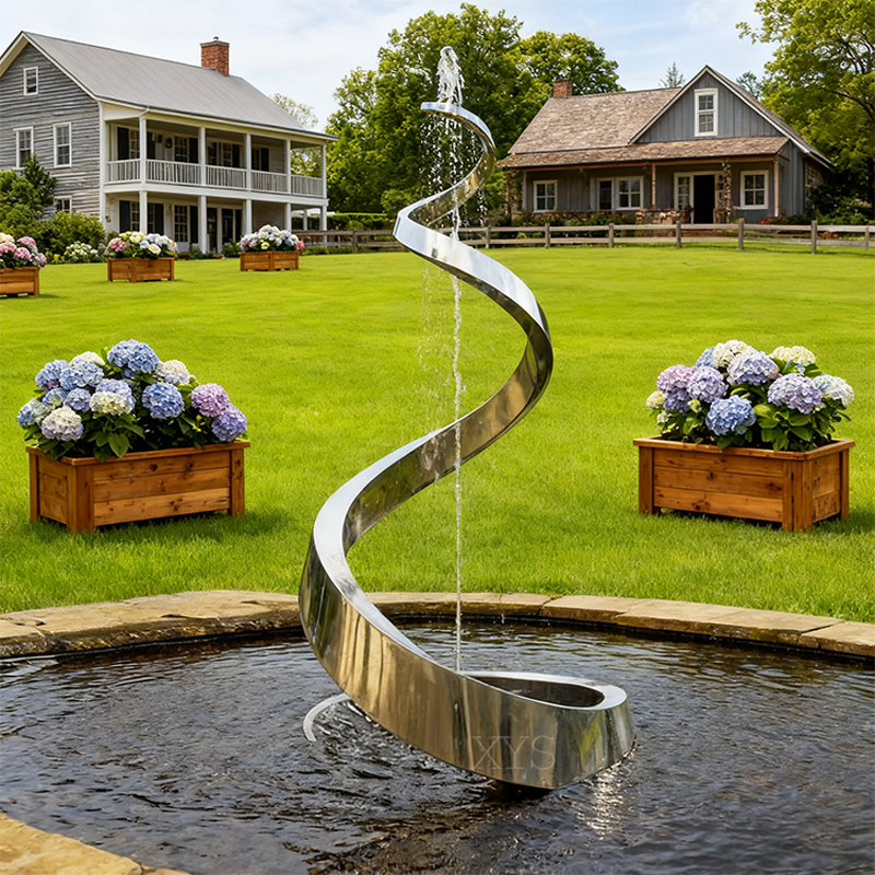 Saltatio Spring Spiral aqua Feature Sculpture