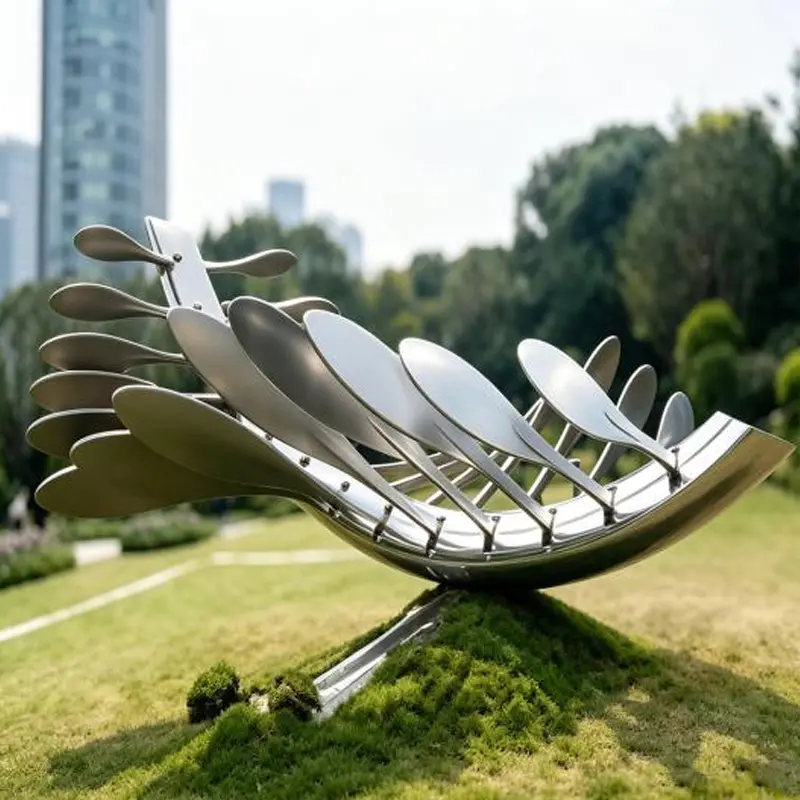 Quomodo est speculum politum Steel Ring Sculptura facta et Installed?