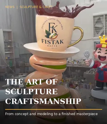 Quomodo Pistachio Coffee Fibreglass Sculptura Mold-Castae notata et picta est pro Novo US Café?